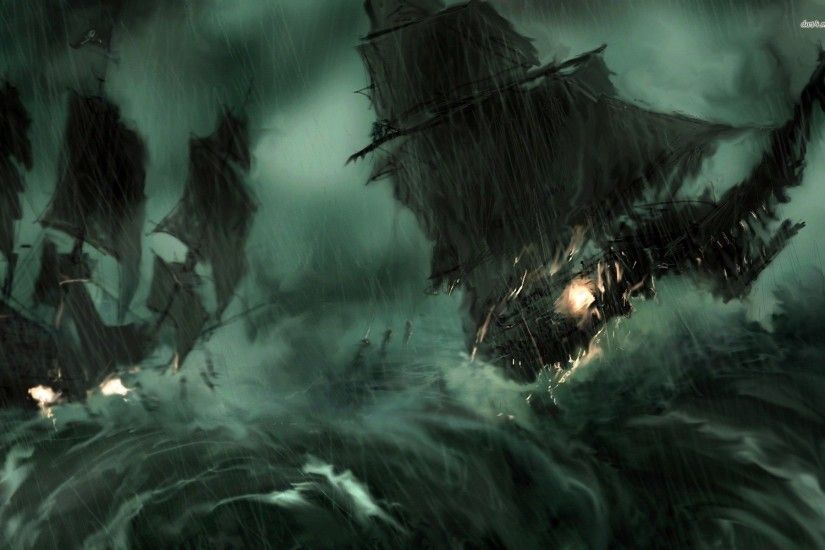 Pirate ship during the storm wallpaper - Fantasy wallpapers - #14901