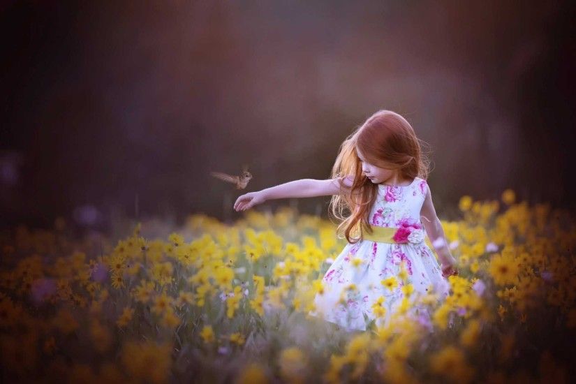 Cute Little Girl with Bird HD Wallpapers HD Wallpapers
