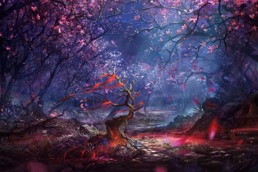 beautiful forest art HD Wallpaper