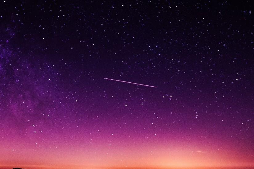 1605 2: Star Galaxy Night Sky Mountain Purple Red Nature Space iPad  wallpaper