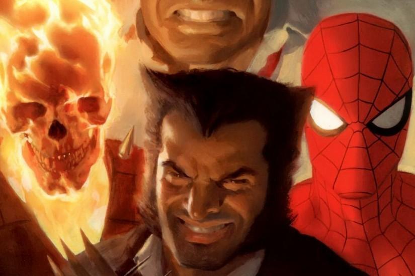 comics, Wolverine, Spider Man, Ghost Rider Wallpaper HD