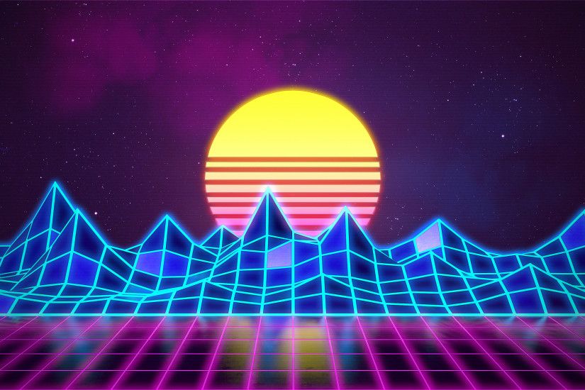 Synthwave - Neon 80s - Background - Render Revamp by Rafael-De-Jongh