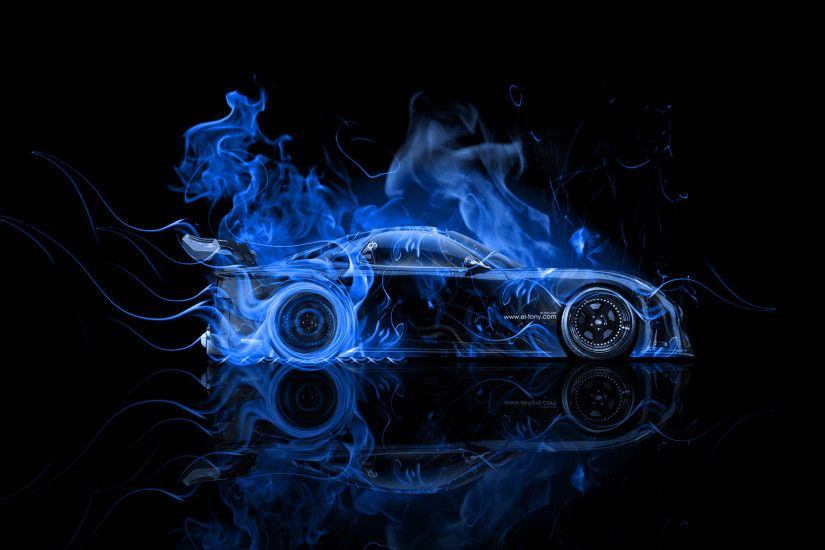 ... Mazda-RX7-VeilSide-JDM-Side-Blue-Fire-Abstract- ...