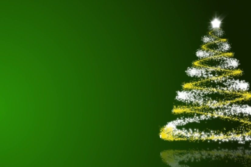 Christmas Tree on Green Background Loop