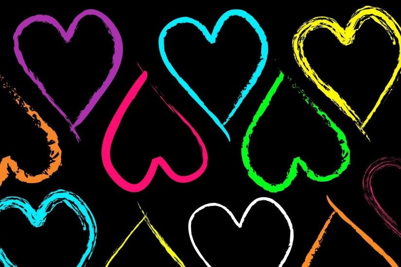 Neon Hearts. Neon Hearts Desktop Background