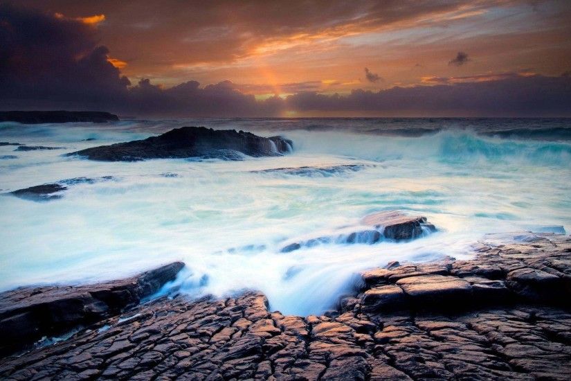 #332233 Color - Ocean Landscapes Cool Excelent Fun Sunset Nature Wallpapers  For Desktop Download for