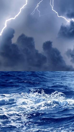 Thunderstorm At Sea Android Wallpaper ...