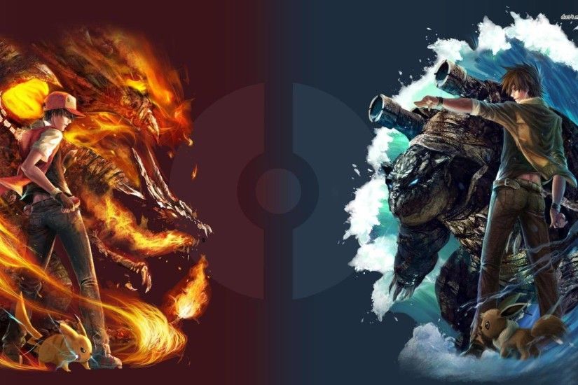 red vs blue - Pokemon Wallpaper