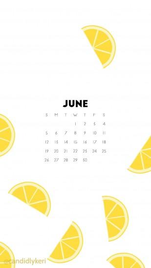 Lemon fun lemonade June 2016 calendar wallpaper free download for iPhone  android or desktop background on