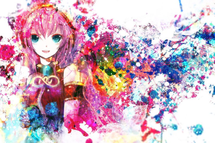 Paint splash of Megurine Luka - Vocaloid wallpaper