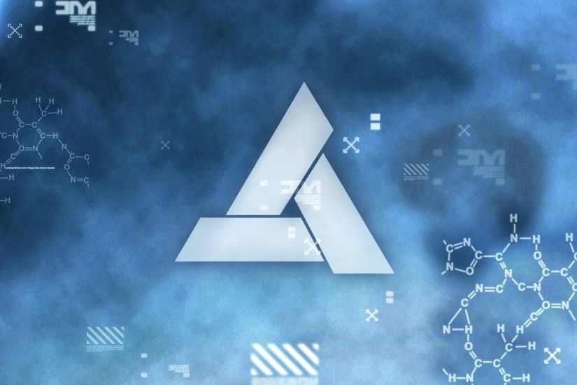 Abstergo industries animus assassins creed blue letters wallpaper