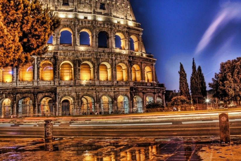 Preview wallpaper colosseum, rome, italy, ruins, hdr 1920x1080