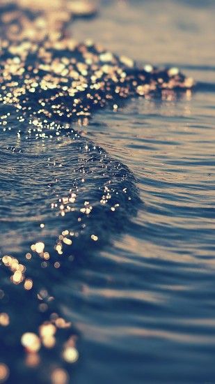 gold sea wave water sunset ocean nature iPhone 6 Plus Wallpapers - bokeh  effect iPhone 6