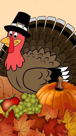 Gentlemen Turkey and Harvest Fruit iPhone 6 Plus wallpaper - 2015  Thanksgiving Pumpkin, Leaf, Apple