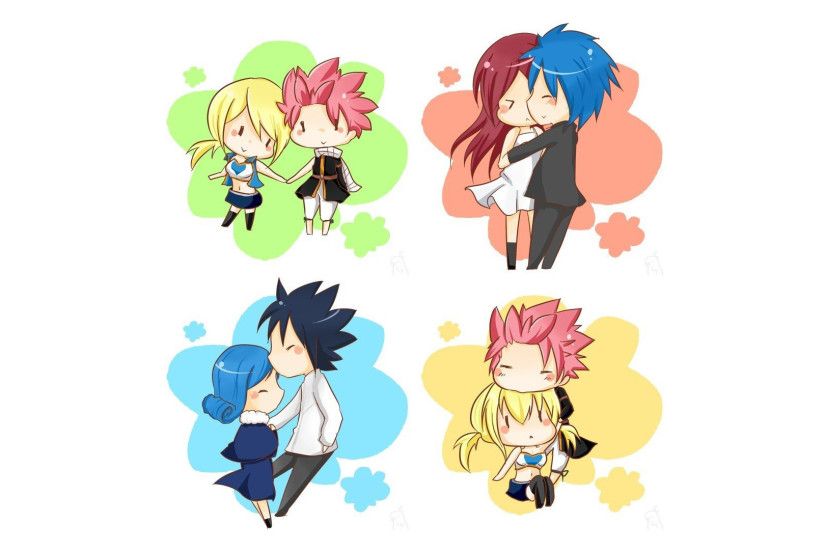 chibi lucy heartfilia and natsu dragneel , erza scarlet and jellal  fernandes , gray fullbuster and