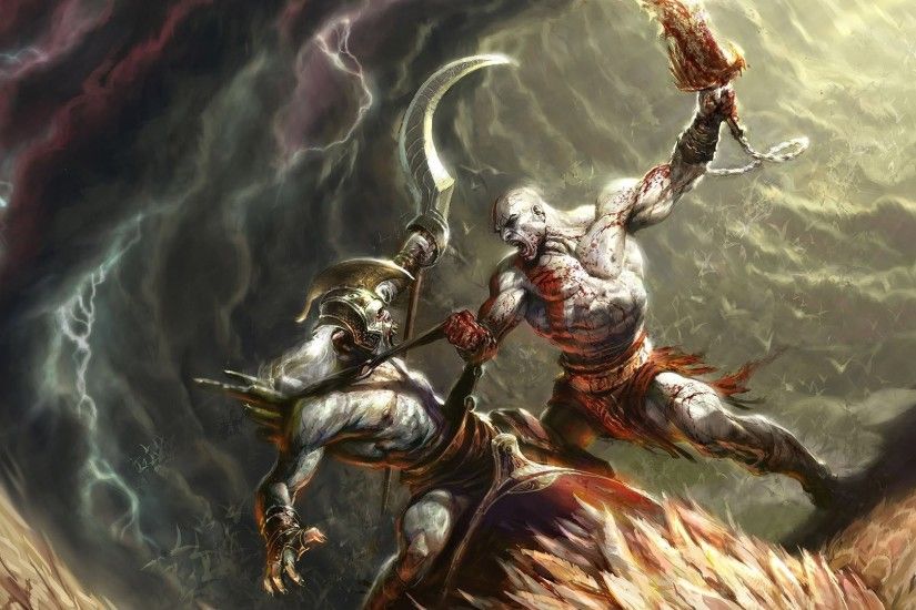 god of war battle fight monster blood kratos