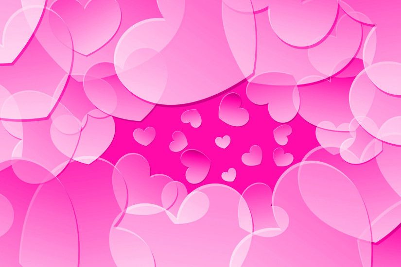 Many pink hearts abstract