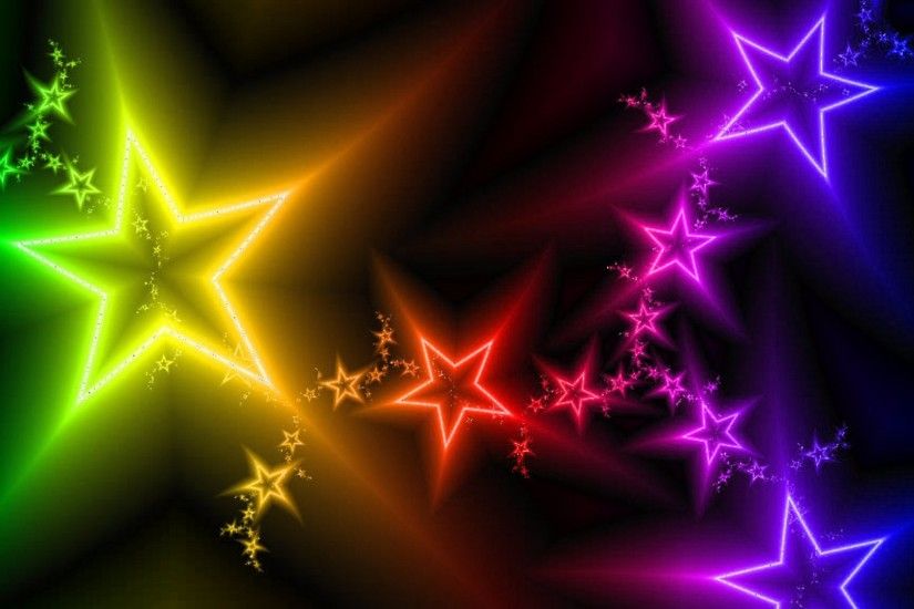 Wallpapers For > Neon Star Wallpaper