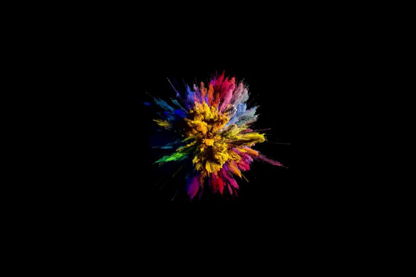 Cg animation of color powder explosion on black background. Slow motion  movement with acceleration in the beginning. Has alpha matte Motion  Background - ...