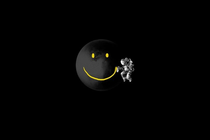 Smiley Face Spaceman Black Background 1920A wallpaper