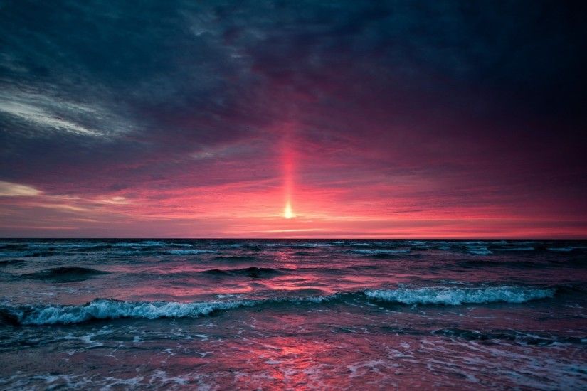 Purple Beach Sunset HD | Sunset Over Ocean
