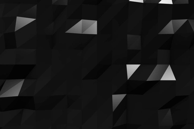 4k Black Low Poly Abstract Background. 3d polygonal animation