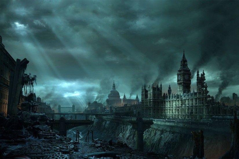 destroyed-london-england-europe-city-destruction-future-fantasy-1920x1200-wallpaper123918.jpg  970Ã600 pixels | City of Carnal Policy | Pinterest | Hd ...
