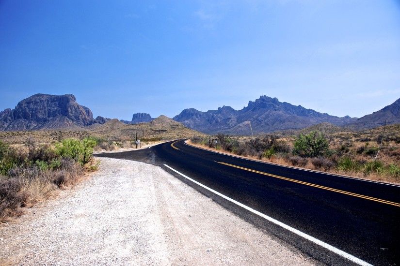 desert, Road, Mountain, Landscape, Texas, National Park Wallpapers HD /  Desktop and Mobile Backgrounds
