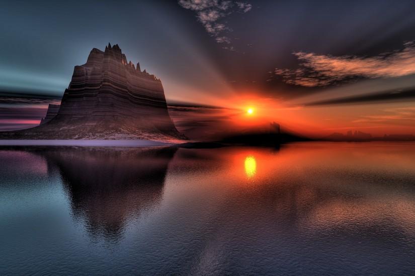 Superb Sunset Reflection wallpaper