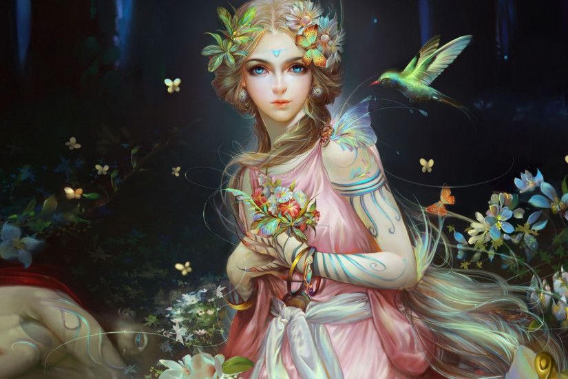 Gorgeous, fairy, fantasy, outdoor, art, 2048x1152 wallpaper