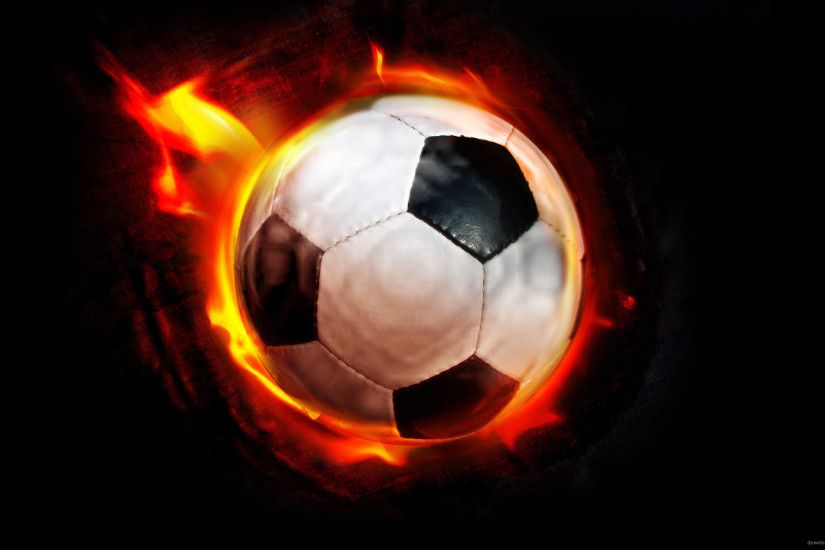 Burning Soccer Ball for 2560x1440