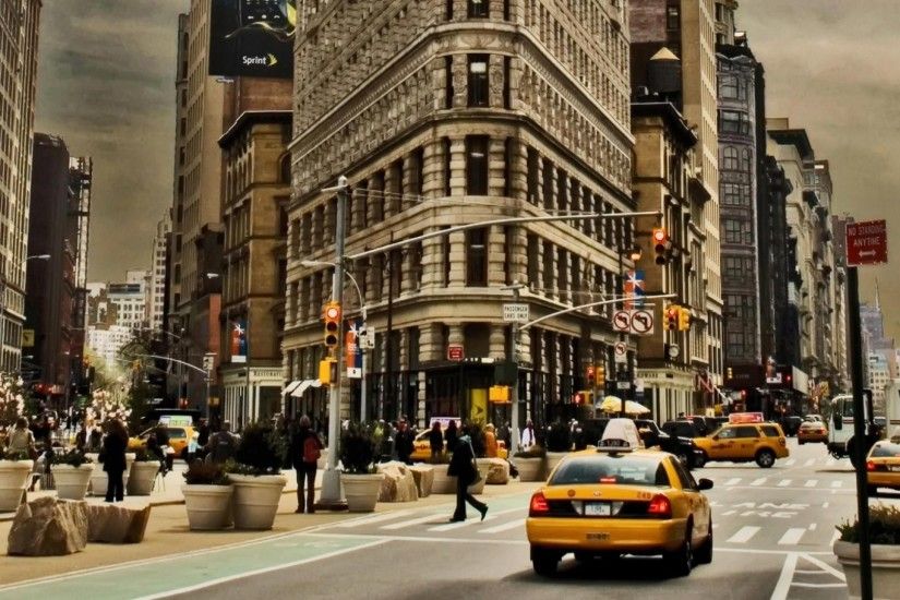 Flatiron Building Broadway Manhattan St New York United States World  Scenery Cabs Streets Buildings City Phone Wallpapers Detail