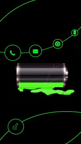 Lockscreens Art Creative Battery Charging Black Green