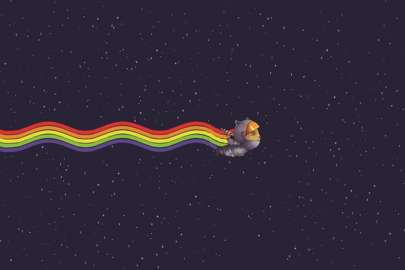 digital Art, Rainbows, Nyan Cat Wallpaper HD
