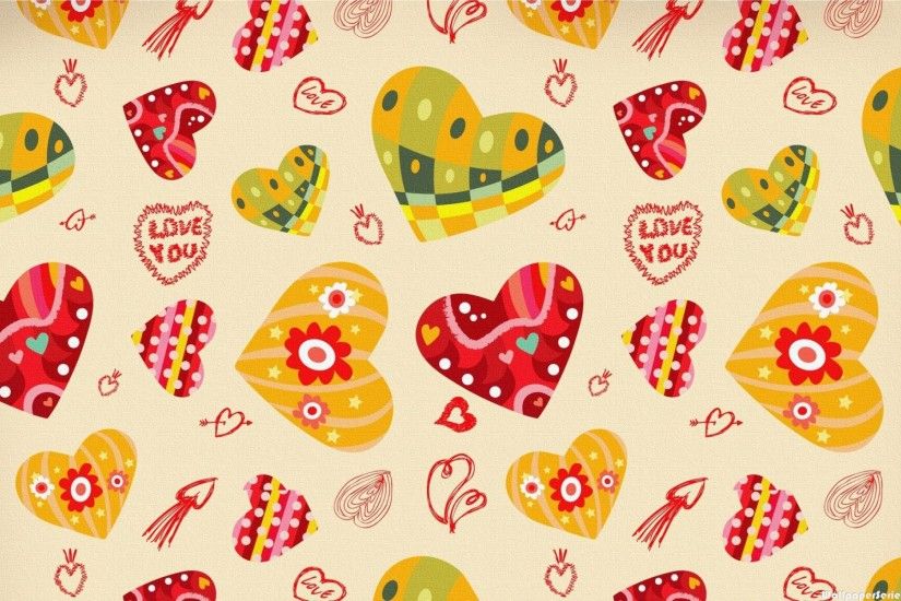 HD Cute Heart Love Pattern Wallpaper