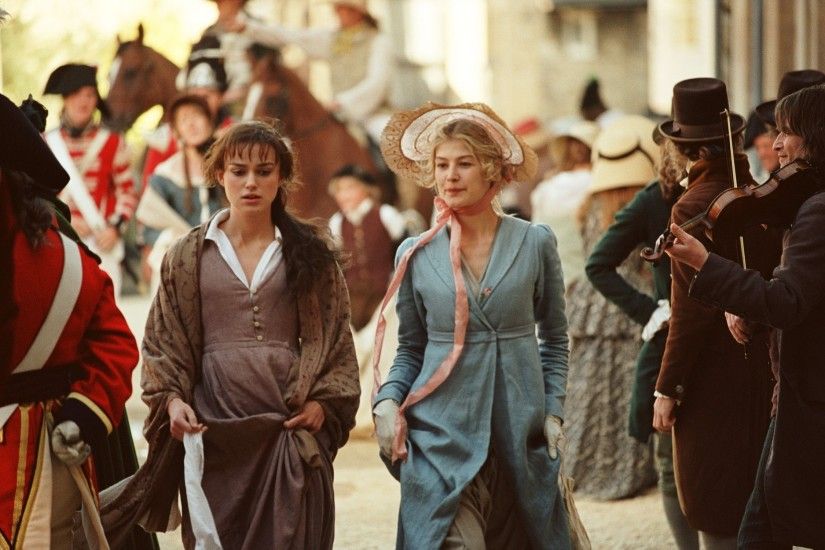 Keira Knightley and Rosamund PIke in “Pride and Prejudice”