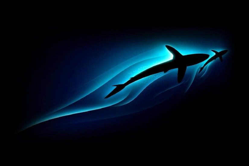 Cool Wallpaper Shark in Blue Light HD Wallpaper | Wallpaperloves