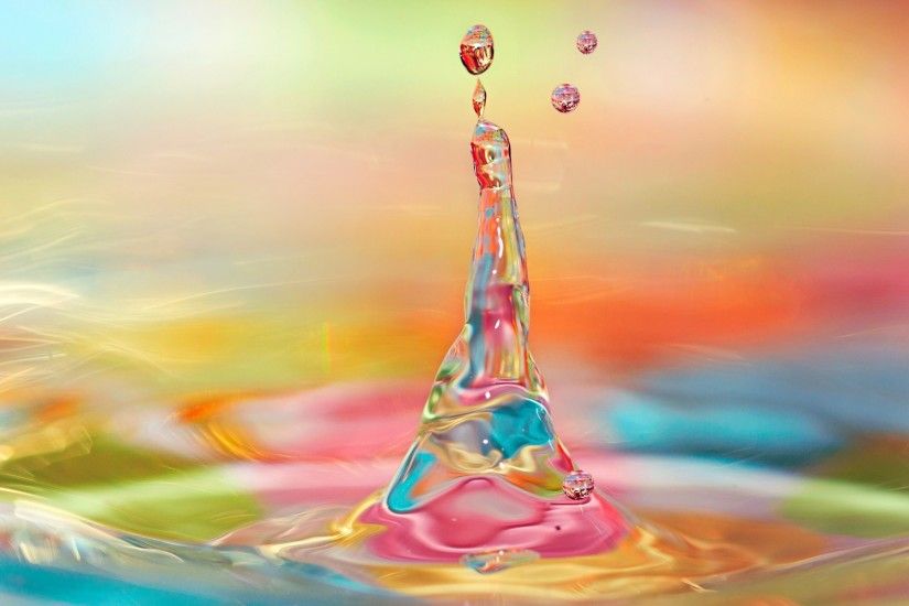 3D Colorful Water Drop Splash Wallpapers.