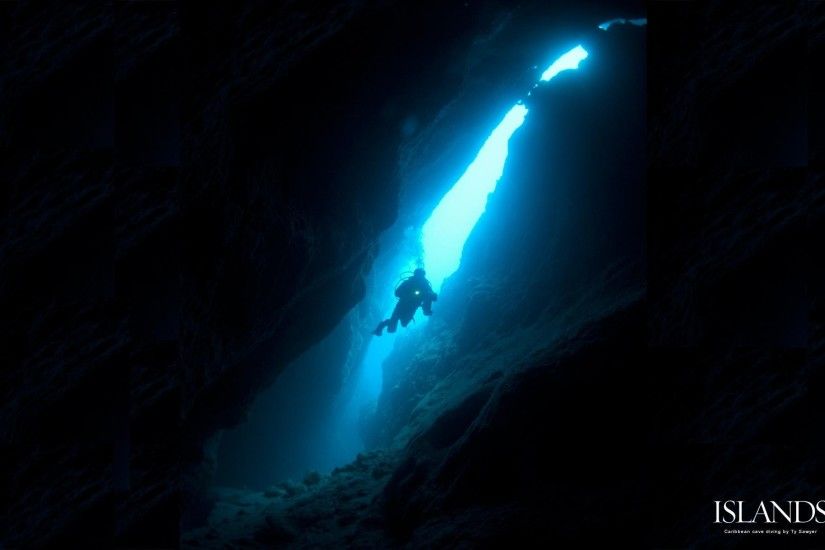 Scuba diving diver ocean sea underwater cave wallpaper | 1920x1200 | 332455  | WallpaperUP