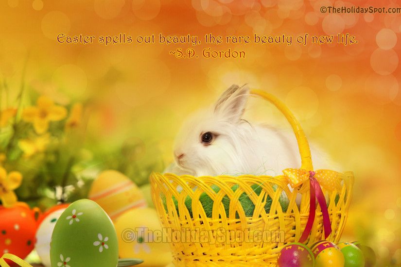 Easter Bunny in Basket Wallpaper