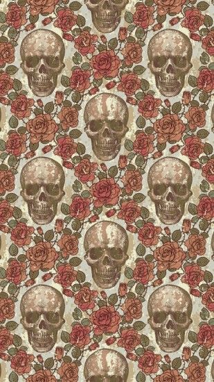 Skulls & roses on paper