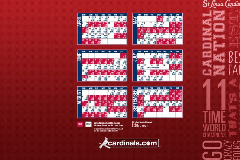 St Louis Cardinals Calendar 2013 1920Ã1200 Wallpaper