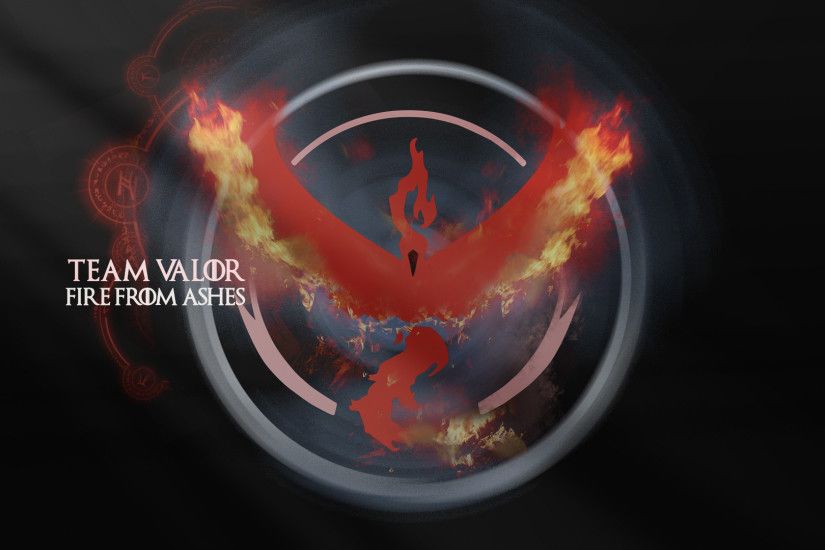 My GF made a Game of Thrones style Team Valor Wallpaper after seeing Team  Instinct one ...