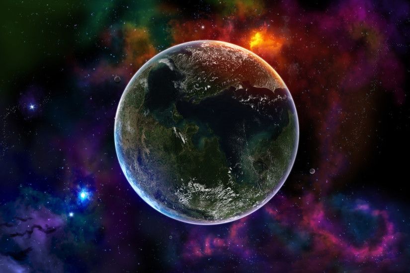 Cool 3D Desktop | small planet in the vast space wallpapers and images -  wallpapers .