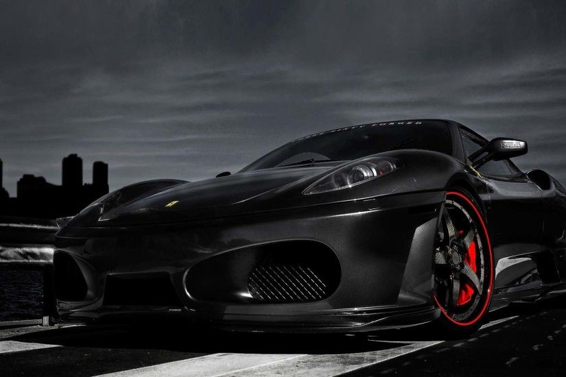 Black Ferrari Wallpaper Wide #IQK