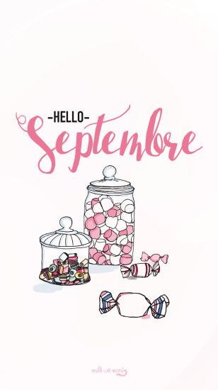 Hello September Candy Sweets iPhone Lock Wallpaper @PanPins