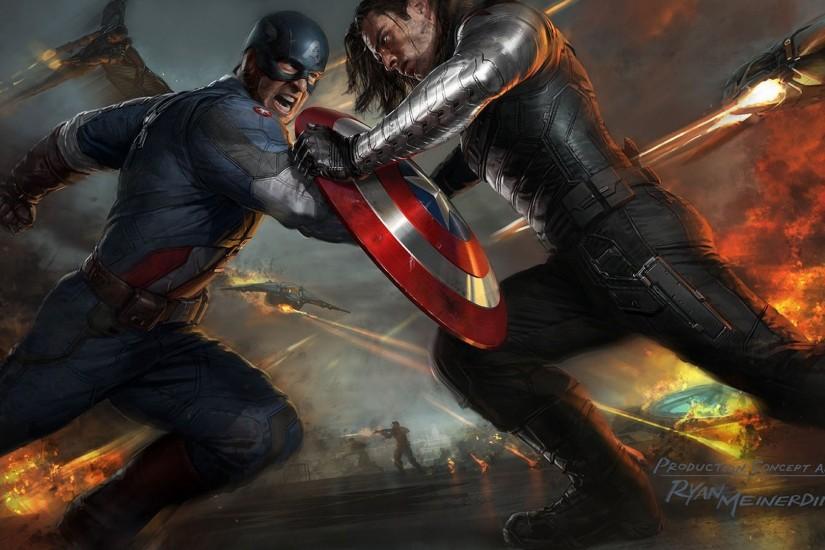 Captain America Shield Fight The Winter Soldier Drawing Marvel wallpaper |  1920x1080 | 125409 | WallpaperUP