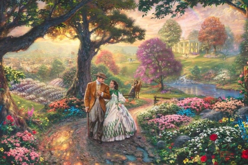 Gone With The Wind, Thomas Kinkade Wallpaper, Painting