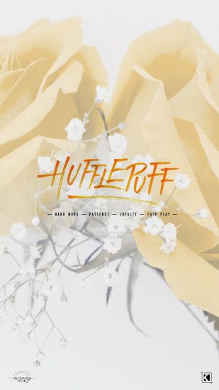 Floral Hufflepuff Aesthetics Phone Wallpaper Background | Collab by KAESPO  + MorningDesigns