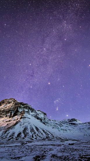 Snow Mountain Stars Skyscape #iPhone #7 #wallpaper
